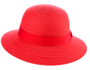 Isolated nice red floppy hat on white background, png