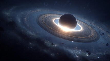 A Striking Depiction of an Exoplanet with a Profound Ring System