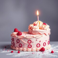 birthday cake with candles and rose food 