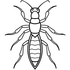 Termite line art vector