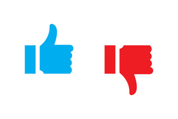 Thumb up & thumb down icon. like symbol. Vector illustration eps file. Like and dislike social network pictograms isolated on white background