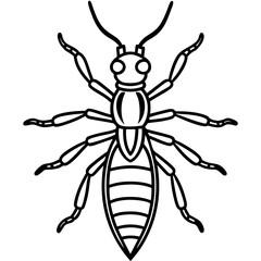 Termite line art vector