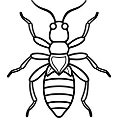 Termite line art vector