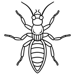 Termite line art vector