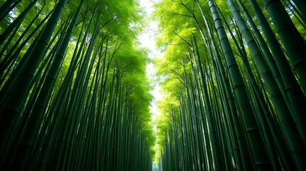 Fototapeta premium Lush Green Bamboo Forest Canopy