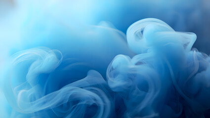 Obraz premium Abstract blue ink swirls in water