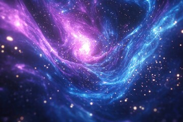 Fototapeta premium Abstract cosmic nebula swirling with vibrant purple and blue hues