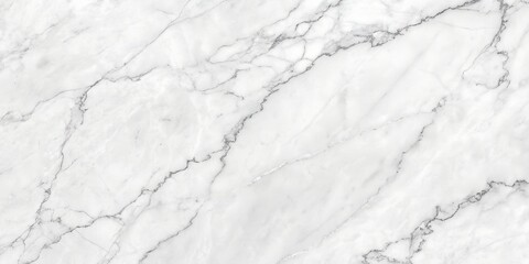 Obraz premium White Carrara marble background, soft gray veining, minimal aesthetic, top-down view, photorealistic texture. Stone background.