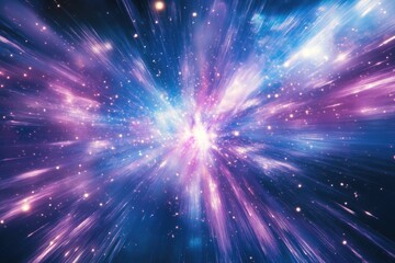 Fototapeta premium Abstract cosmic background with purple and blue light streaks