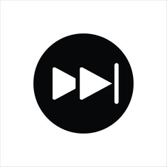 Forward button icon. Double arrow glyph icon. Navigation pointer, indicator. Vector illustration isolated on white background.	