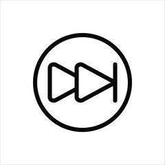 Forward button icon. Double arrow glyph icon. Navigation pointer, indicator. Vector illustration isolated on white background.	