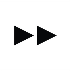 Forward button icon. Double arrow glyph icon. Navigation pointer, indicator. Vector illustration isolated on white background.	