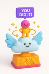 Obraz premium Dream chaser trophy with text 