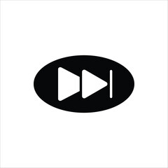 Double arrow glyph icon. Forward button symbol. Navigation pointer, indicator. Vector illustration isolated on white background.	