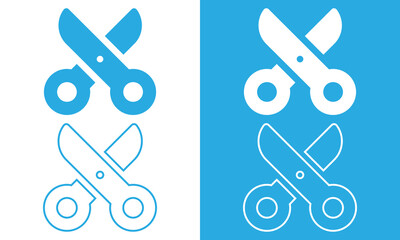 Scissor sign. Flat icon style. Scissors Flat Design Sewing Icon -stock vector 