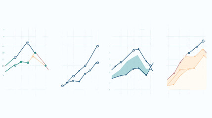 Obraz premium Financial Data Analysis Graphs Showcasing Growth Trends and Progression Over Time