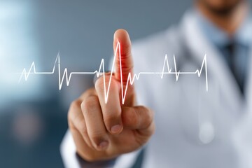 Cardiologist highlighting abnormalities in pulse wave