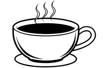 coffee cup of hot drink  silhouette