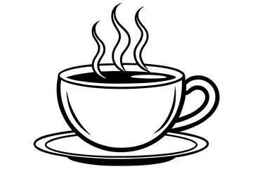 coffee cup of hot drink  silhouette