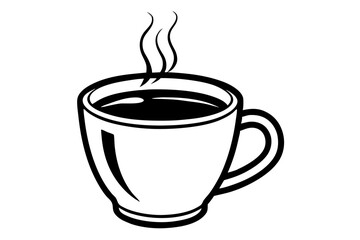 coffee cup of hot drink  silhouette