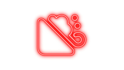 Neon hill avalanche icon glow with transparent background