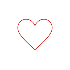 red heart shape frame, outline stroke border, png with transparent background clipart 