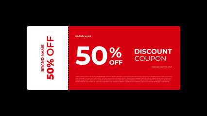 Gift Coupon with code red coupon BOGO, 50% 60% off coupon voucher discount coupon red and white. 