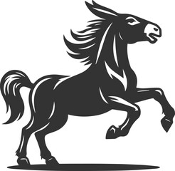 Animal drawing vector of a mule silhouette