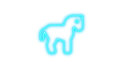 Neon Horse Outline, Neon horse icon glow with transparent background