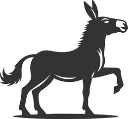 Animal drawing vector of a mule silhouette