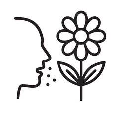 Allergy Line Art Icon – Simple Medical Symbol in Outline Style