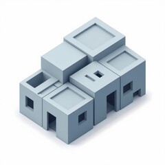 Fototapeta premium Abstract Geometric Building Blocks Modern Architecture Design Minimalist Style
