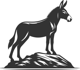 Animal drawing vector of a mule silhouette