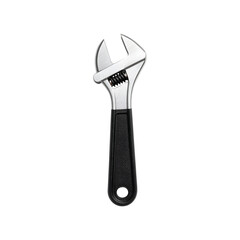 Naklejka premium Adjustable Wrench Tool with Black Handle and Silver Metal Head for Mechanical Work
