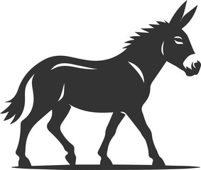 Animal drawing vector of a mule silhouette