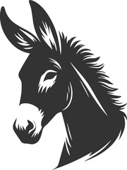 Animal drawing vector of a mule silhouette