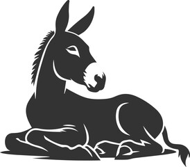 Animal drawing vector of a mule silhouette