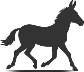 Animal drawing vector of a mule silhouette