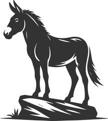 Animal drawing vector of a mule silhouette