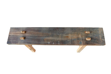 Vintage stools Bench Antique four legs chair on white background.