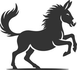 Animal drawing vector of a mule silhouette