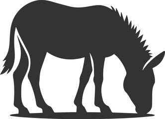 Animal drawing vector of a mule silhouette