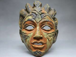 mask on the wooden background