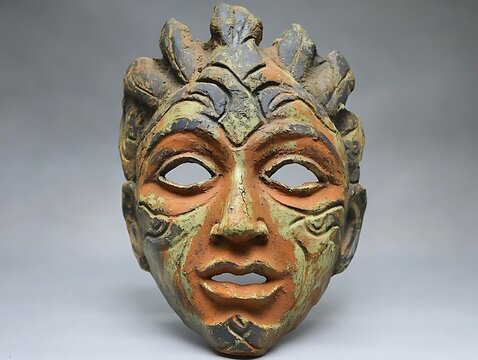 mask on the wooden background