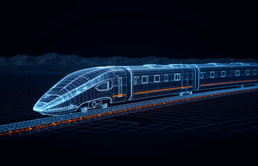 High - speed Train in a Futuristic Style