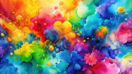 Vibrant Hues Intermingling in an Abstract Watercolor Explosion of Color and Light