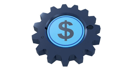 Isolated Cogwheel with Dollar Sign