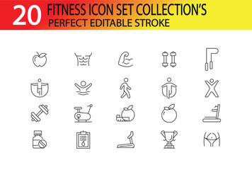 FITNESS ICON SET COLLECTION