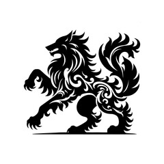 Obraz premium Silhouette Majestic Wolf Heraldry vector Designs on white background 