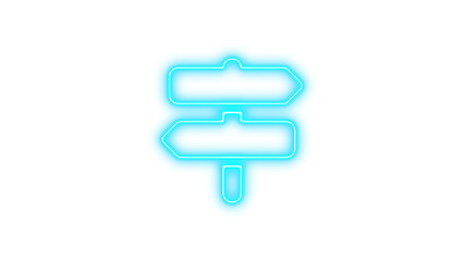 Neon sign with two directional arrows pointing left and right, Neon signs post glow with transparent background